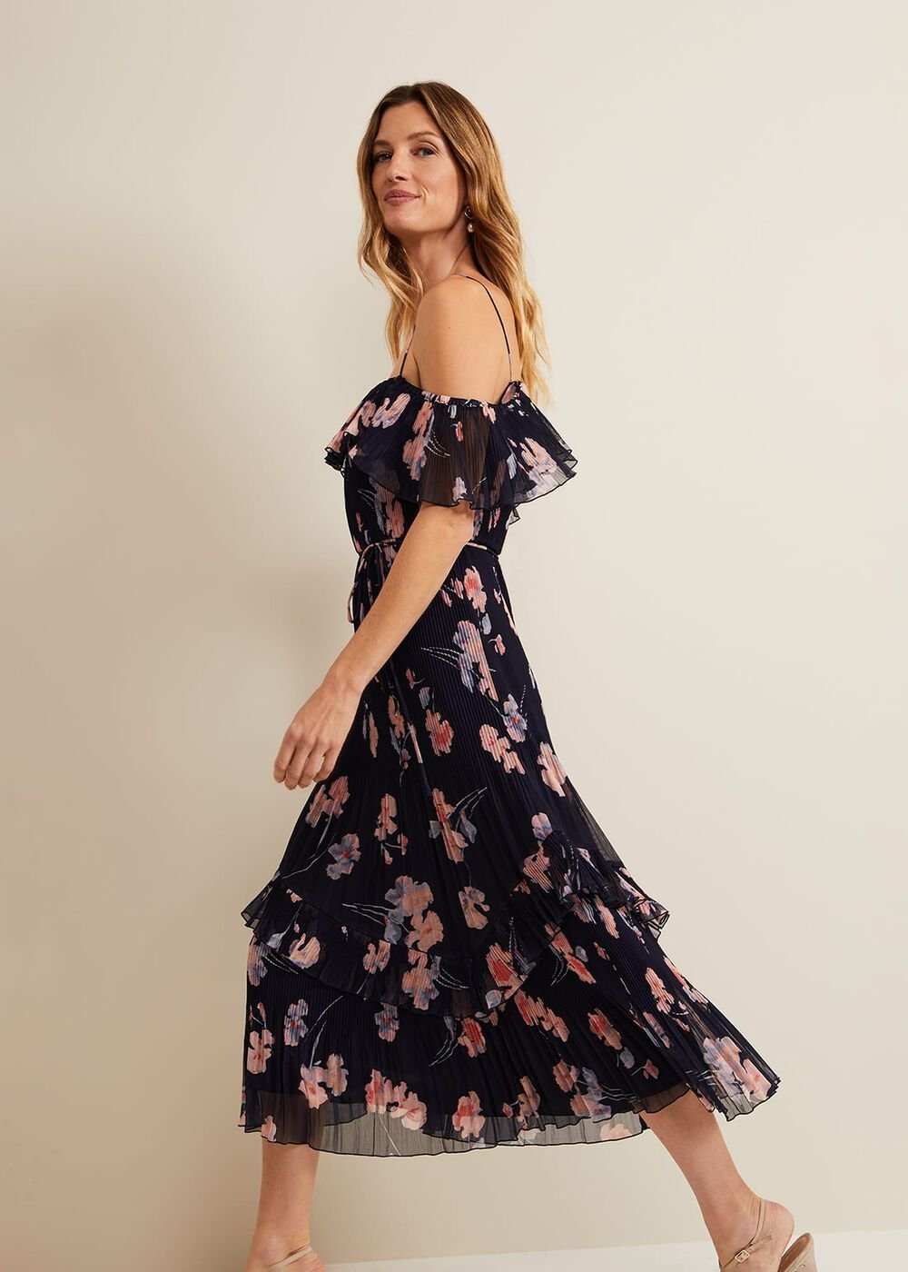 Bridie Printed Midi Dress Multi-Coloured