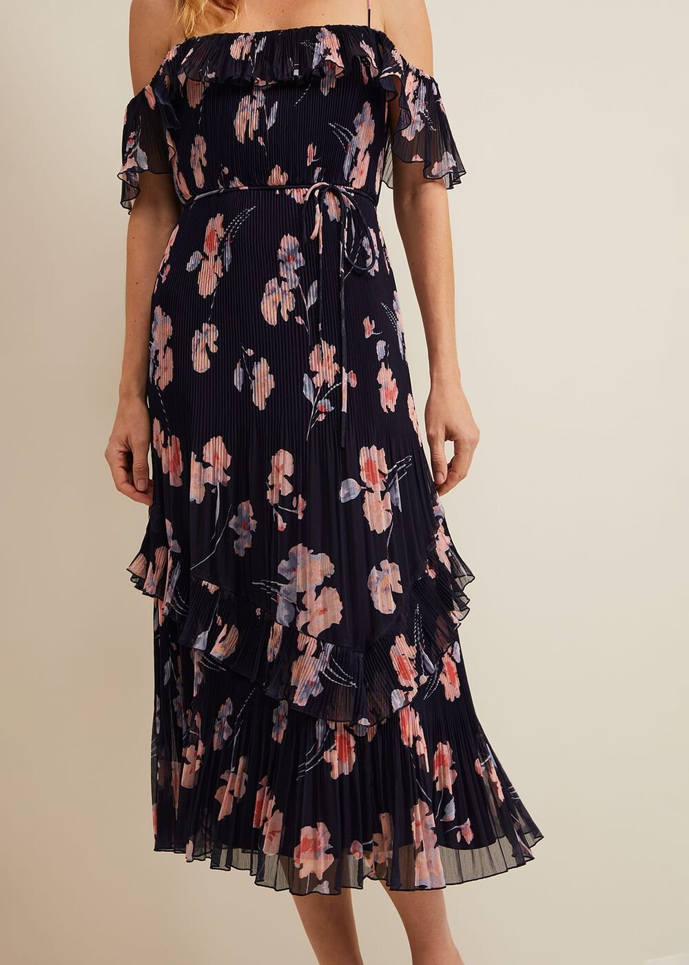 Bridie Printed Midi Dress Multi-Coloured