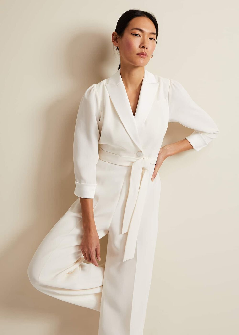Kylie Tux Jumpsuit Ivory