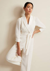 Kylie Tux Jumpsuit Ivory