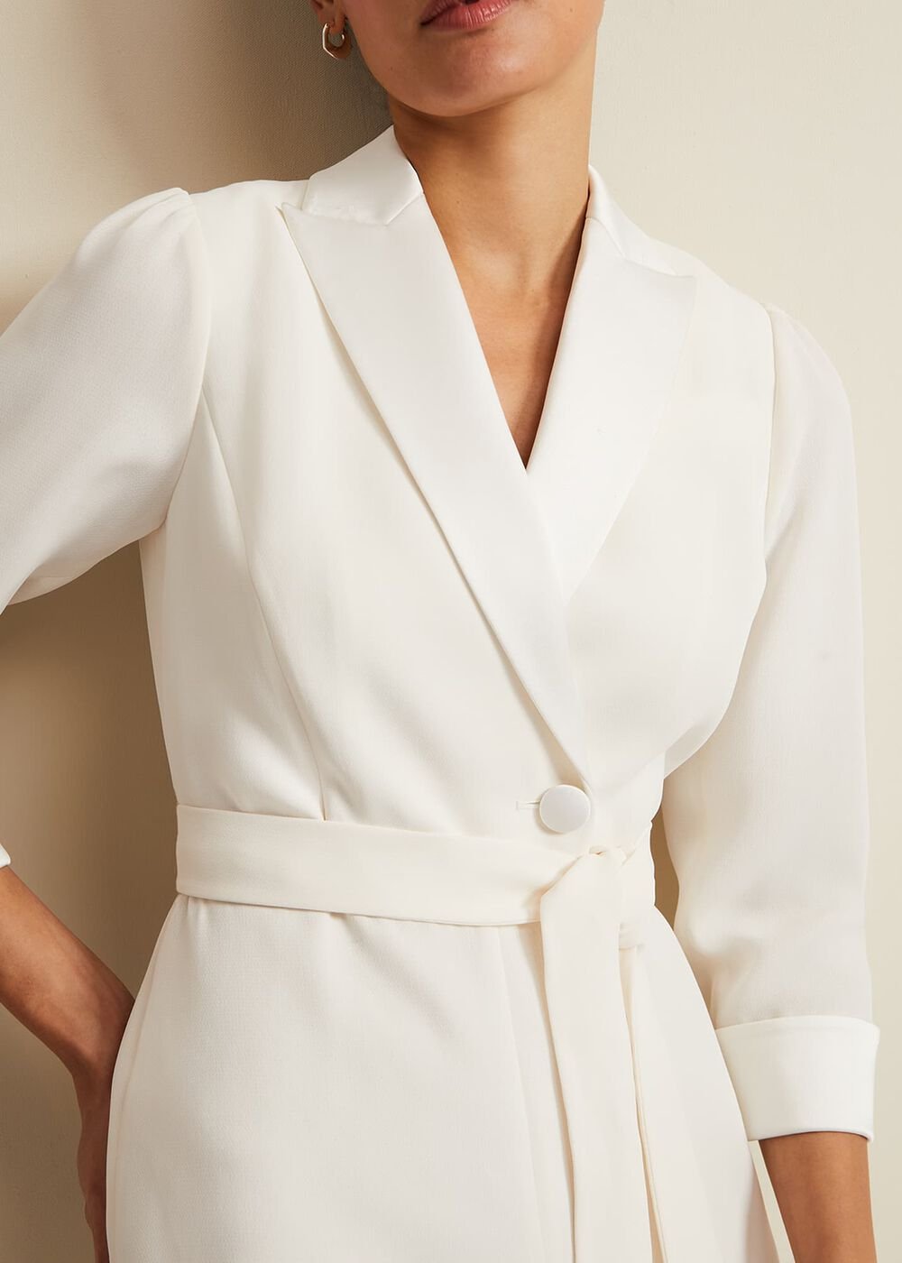 Kylie Tux Jumpsuit Ivory