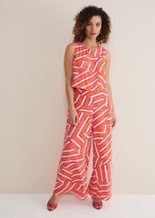 Aubrey Striped Wide Leg Jumpsuit Pink/Orange