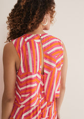 Aubrey Striped Wide Leg Jumpsuit Pink/Orange