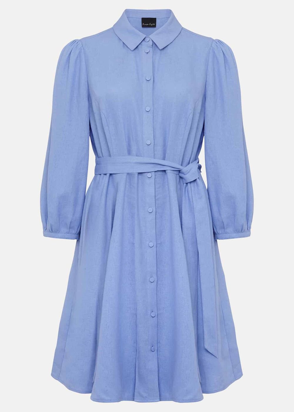 Lucie Linen Shirt Dress Pale Blue