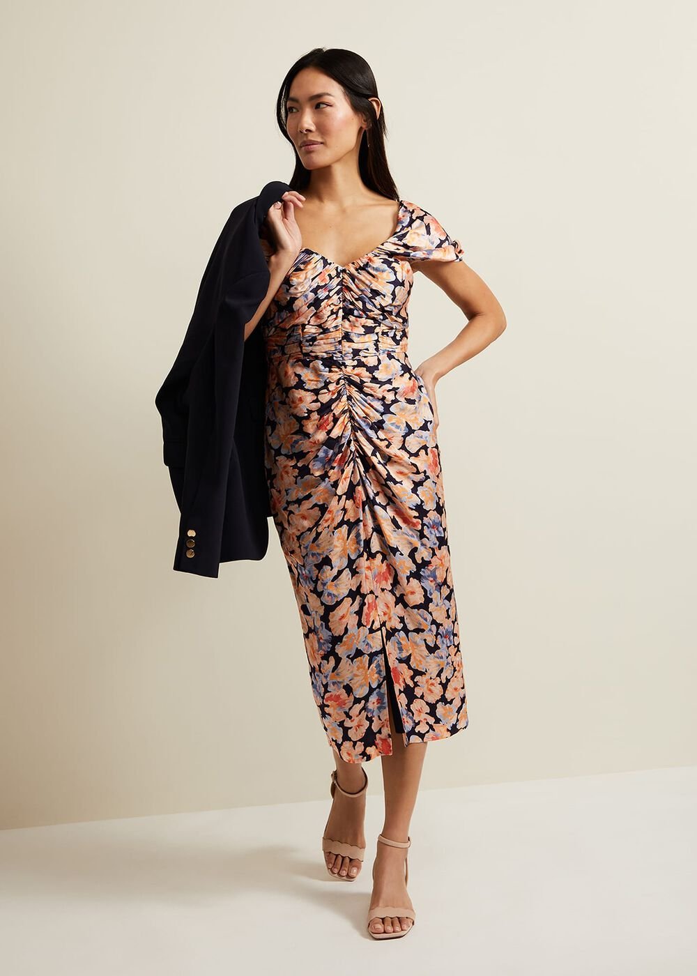 Prudence Cold Shoulder Midi Dress Multi-Coloured