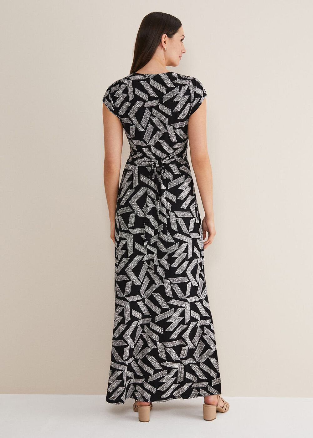 Siobhan Abstract Maxi Dress Black/White