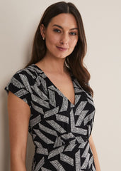 Siobhan Abstract Maxi Dress Black/White