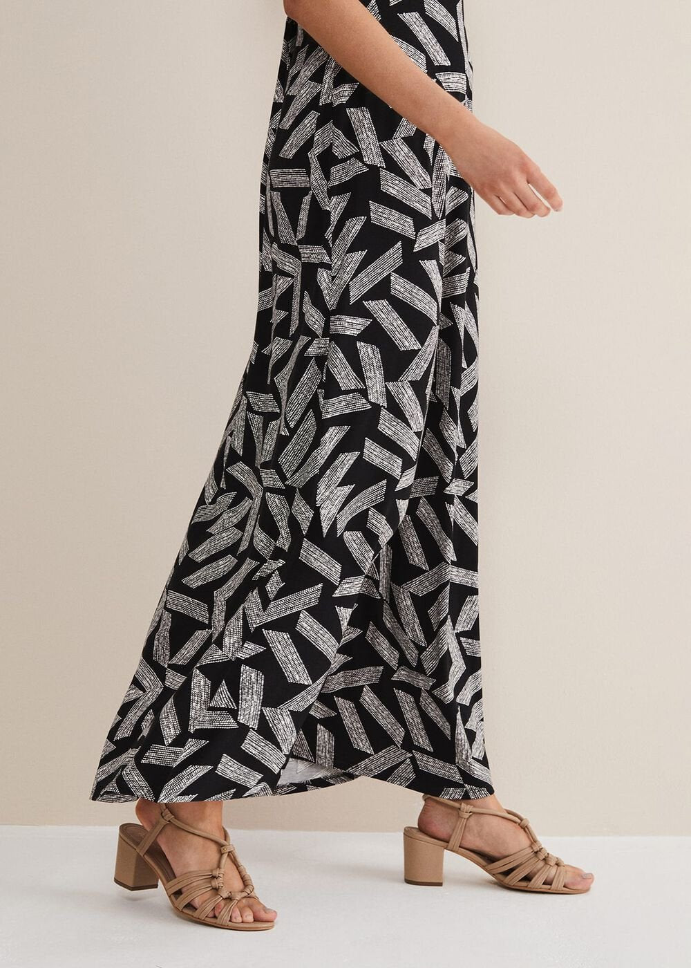 Siobhan Abstract Maxi Dress Black/White