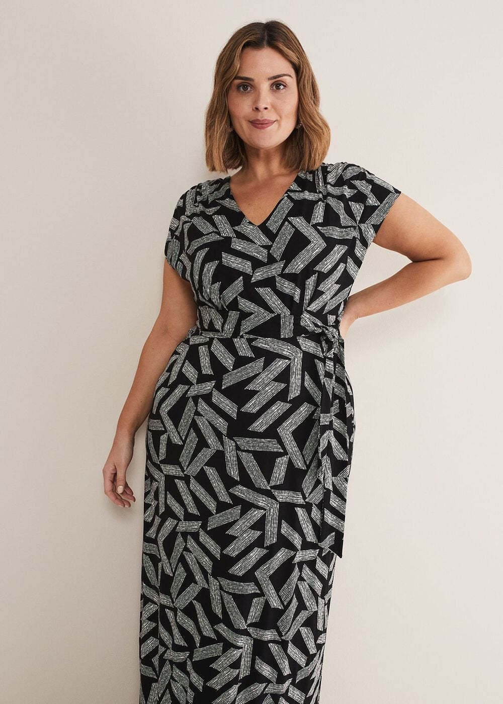 Siobhan Abstract Maxi Dress Black/White