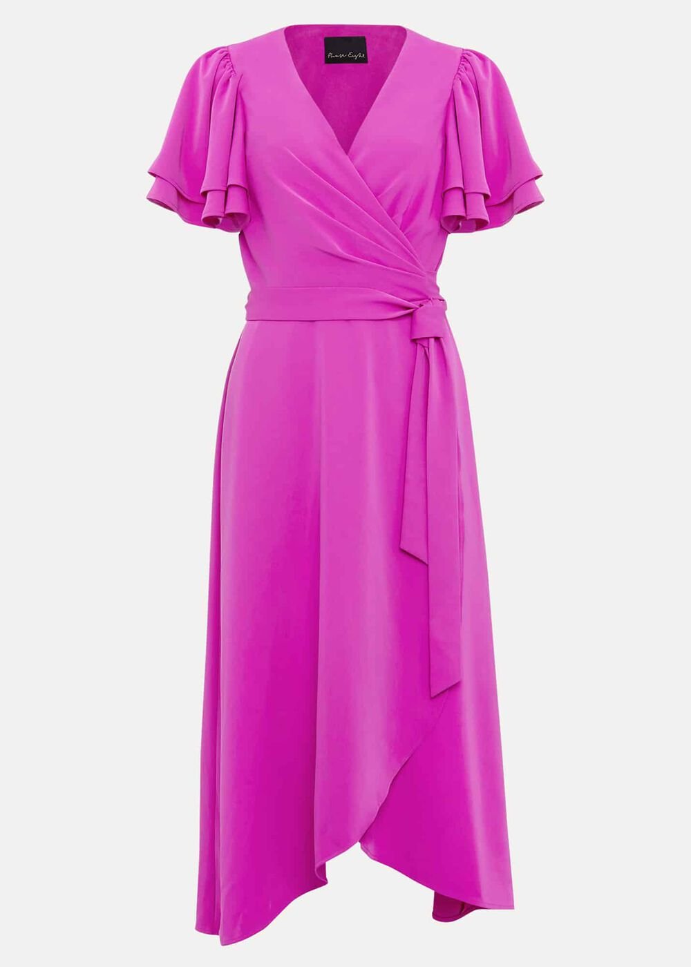 Gian Magenta Wrap Midi Dress Magenta
