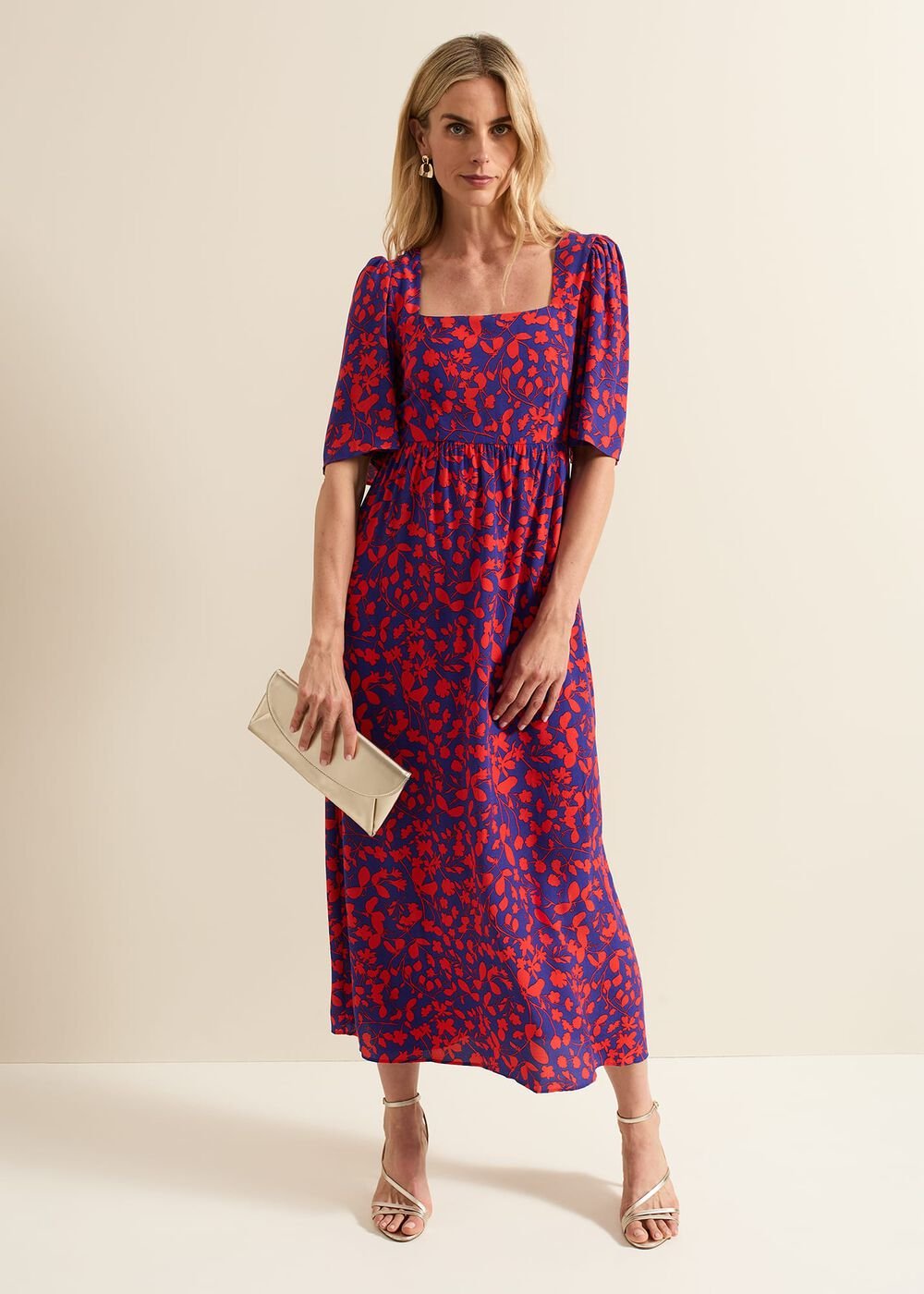 Ayesha Floral Midaxi Dress Red/Purple