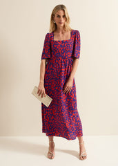 Ayesha Floral Midaxi Dress Red/Purple