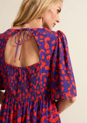 Ayesha Floral Midaxi Dress Red/Purple