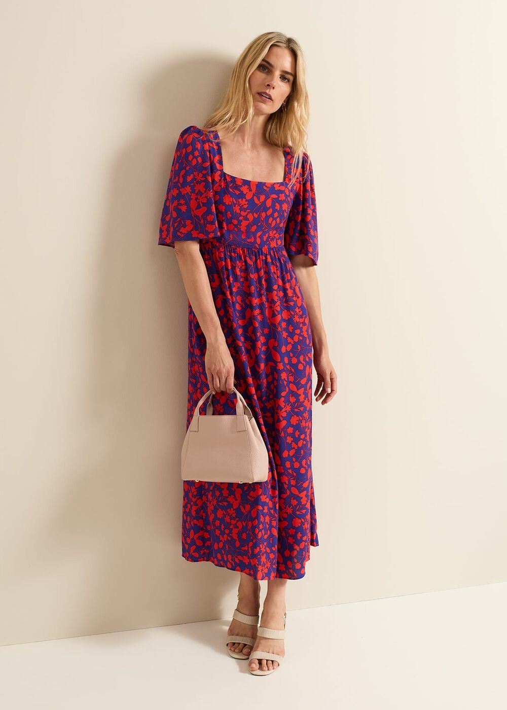 Ayesha Floral Midaxi Dress Red/Purple