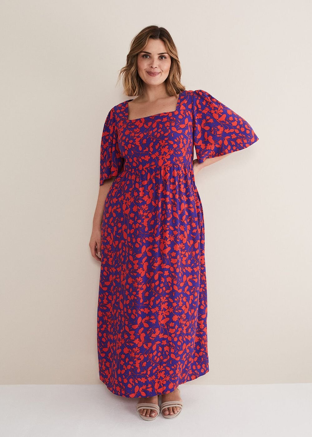 Ayesha Floral Midaxi Dress Red/Purple