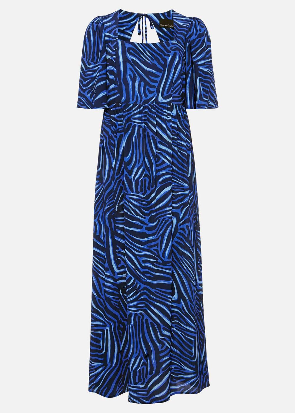 Ayesha Zebra Print Midi Dress Blue