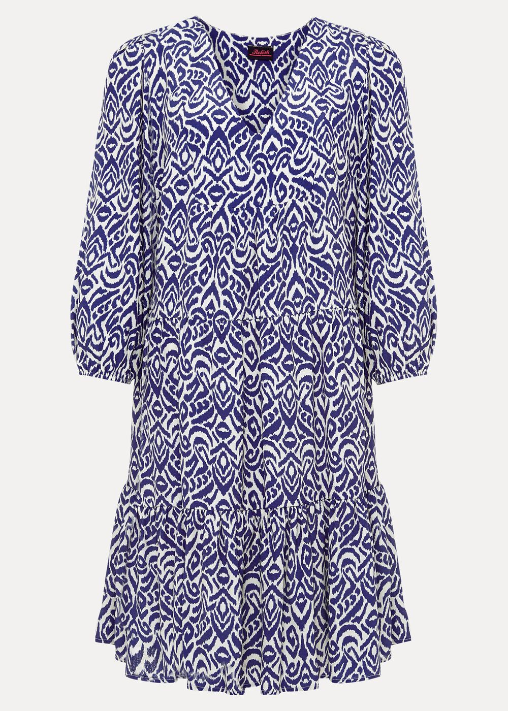 Alicia Ikat Swing Mini Dress Blue/Ivory