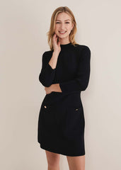Kamri Knitted Tunic Dress Black