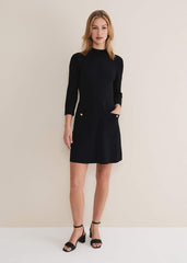 Kamri Knitted Tunic Dress Black