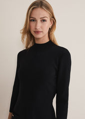 Kamri Knitted Tunic Dress Black