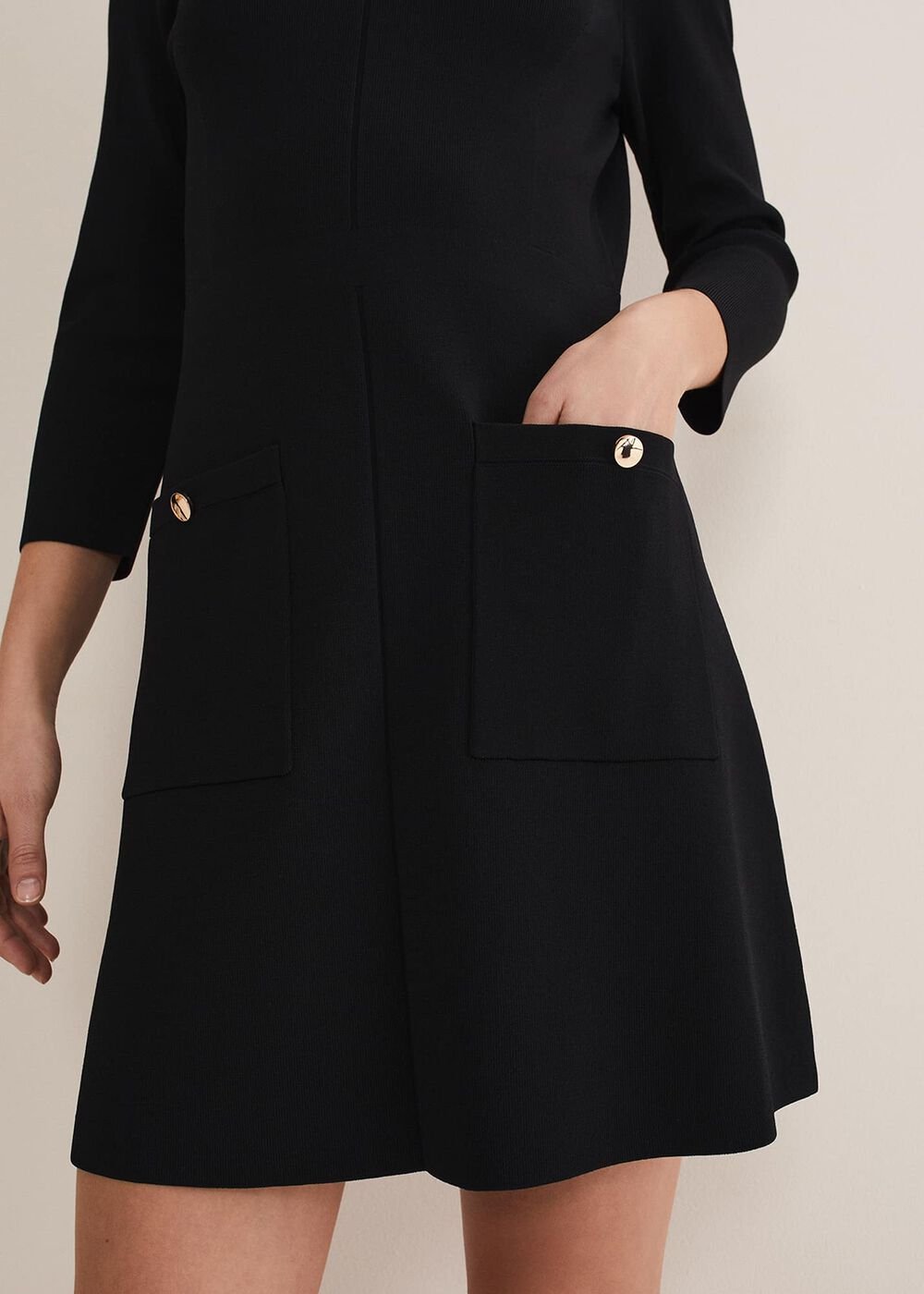 Kamri Knitted Tunic Dress Black