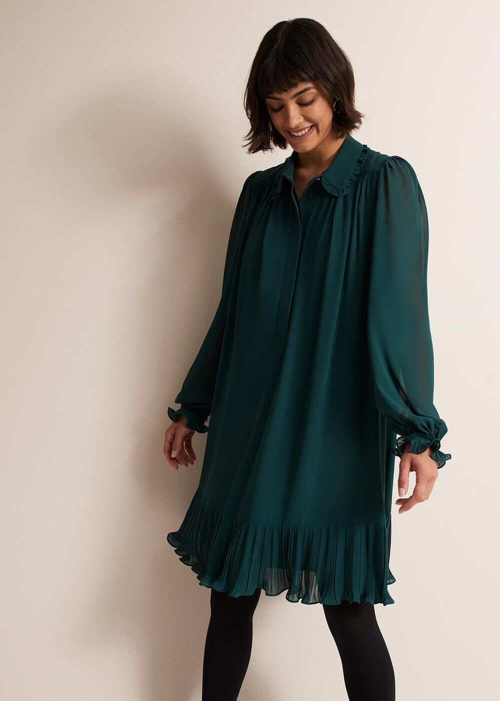 April Swing Mini Dress Dark Green