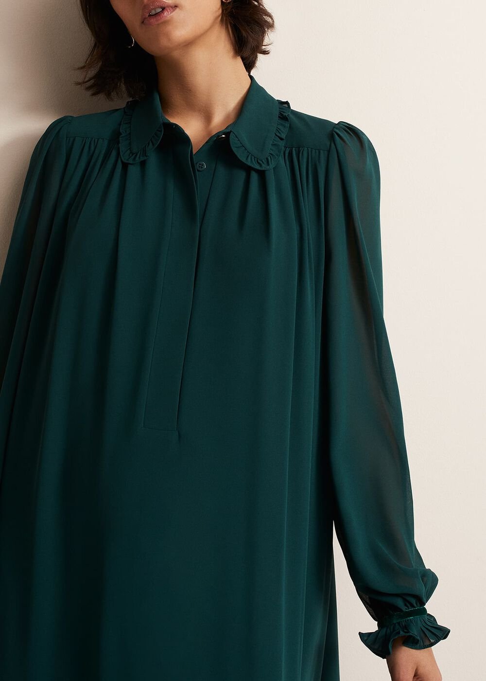 April Swing Mini Dress Dark Green