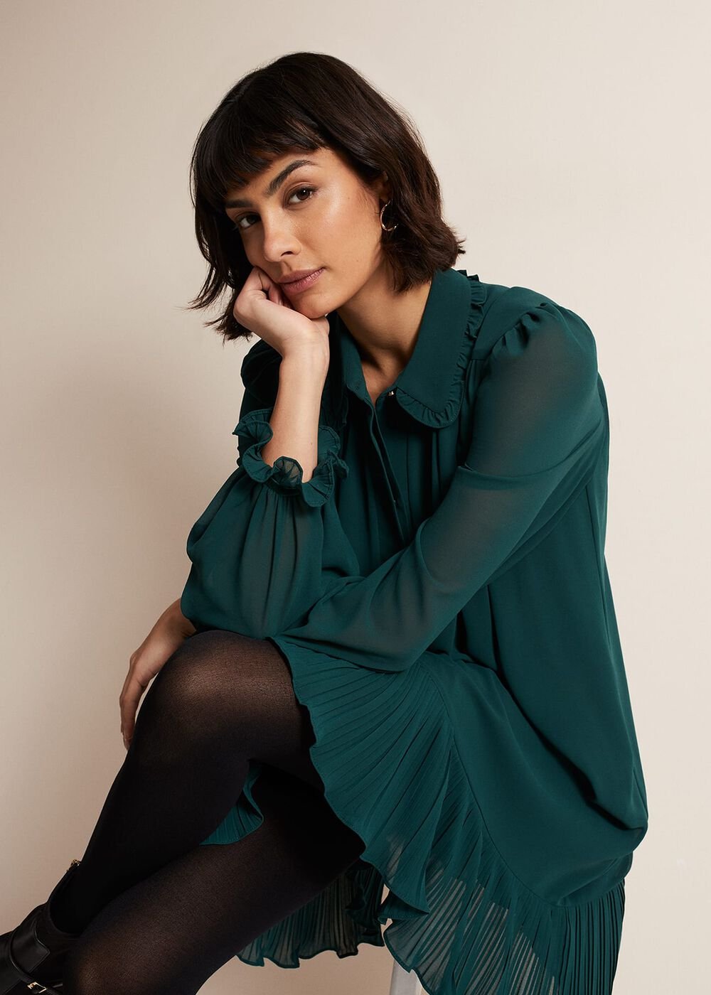 April Swing Mini Dress Dark Green