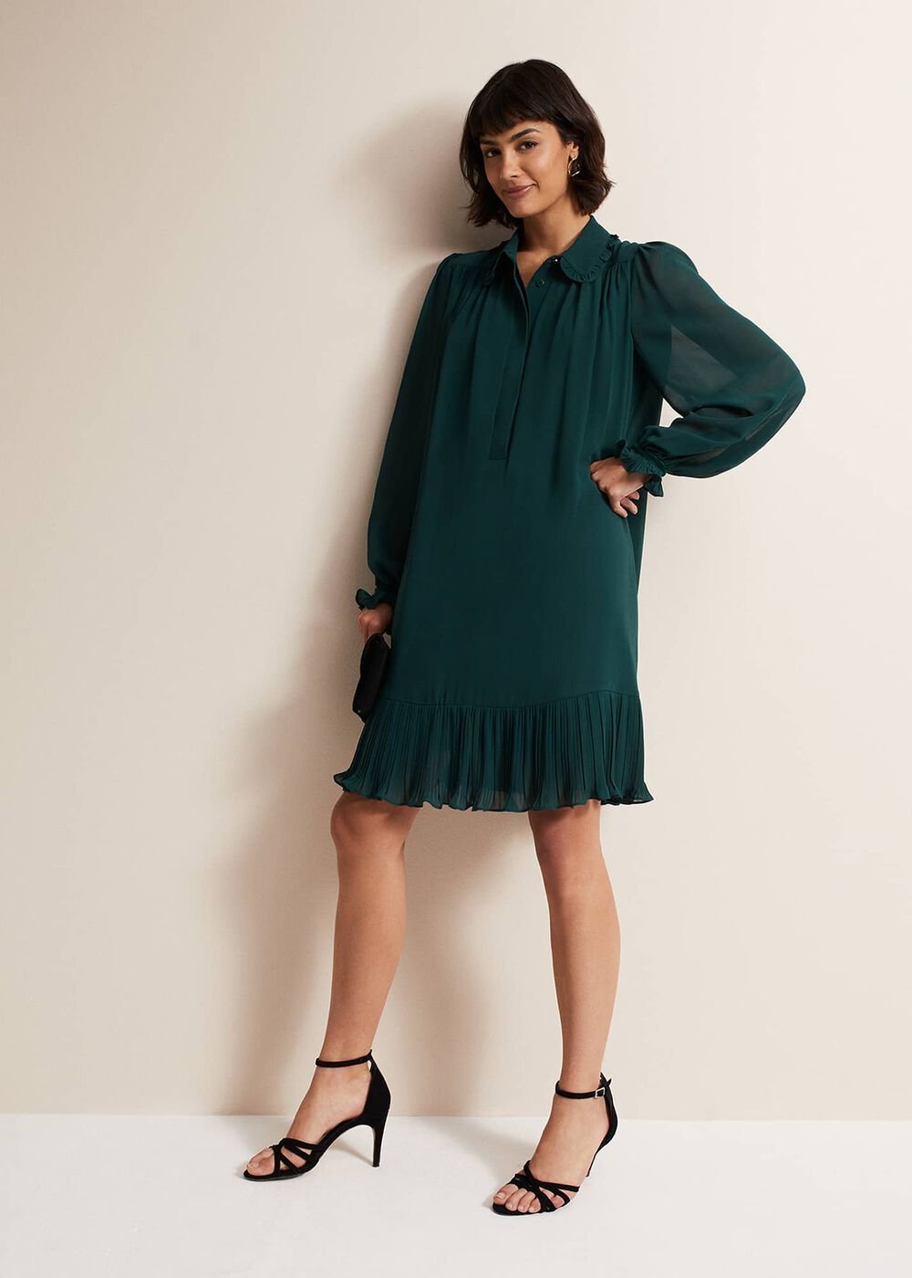 April Swing Mini Dress Dark Green