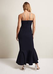 Chantal Navy Jewel Strap Maxi Dress Navy