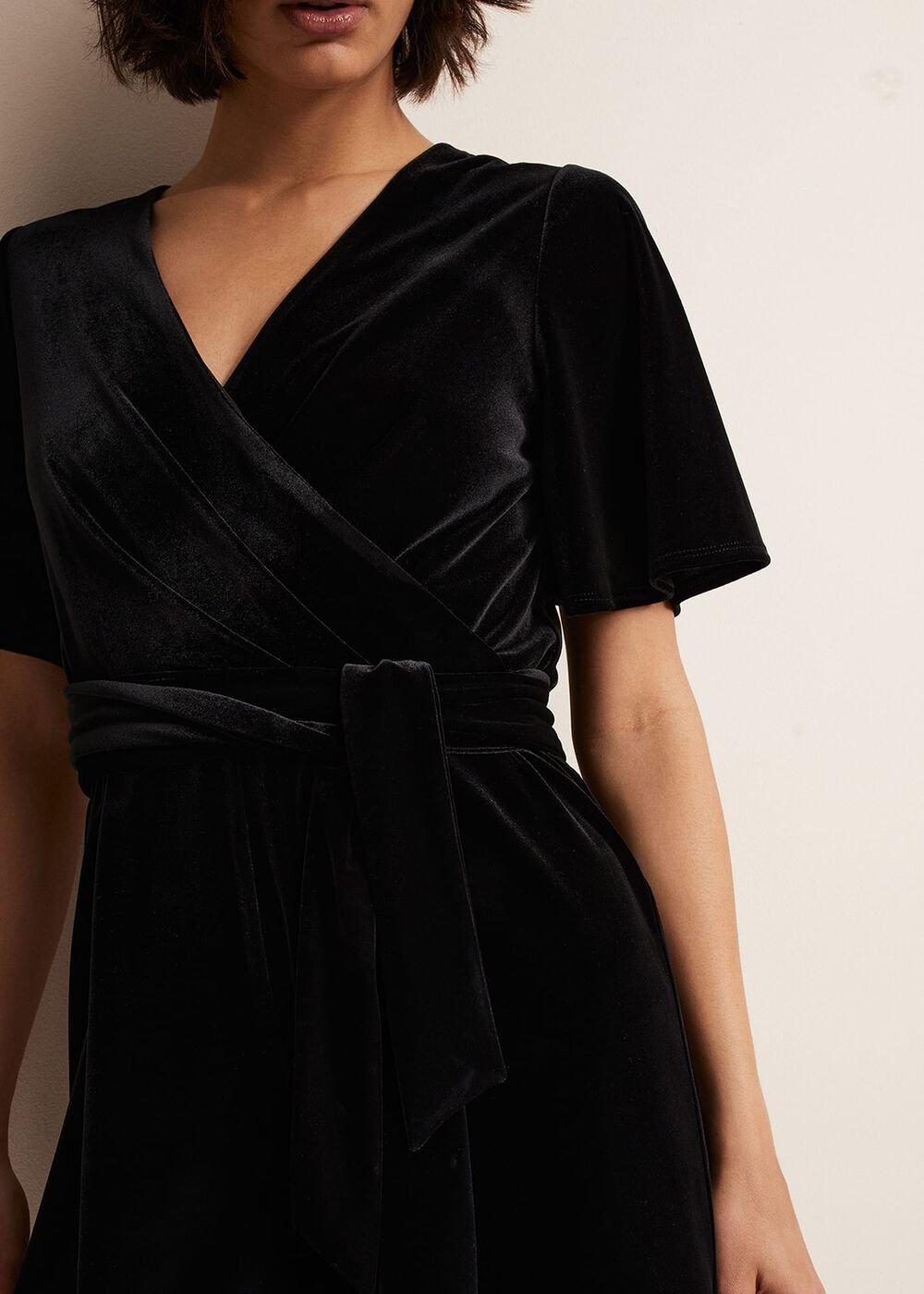 Holly Black Velvet Playsuit Black
