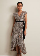Petite Enja Sequin Maxi Dress Gold