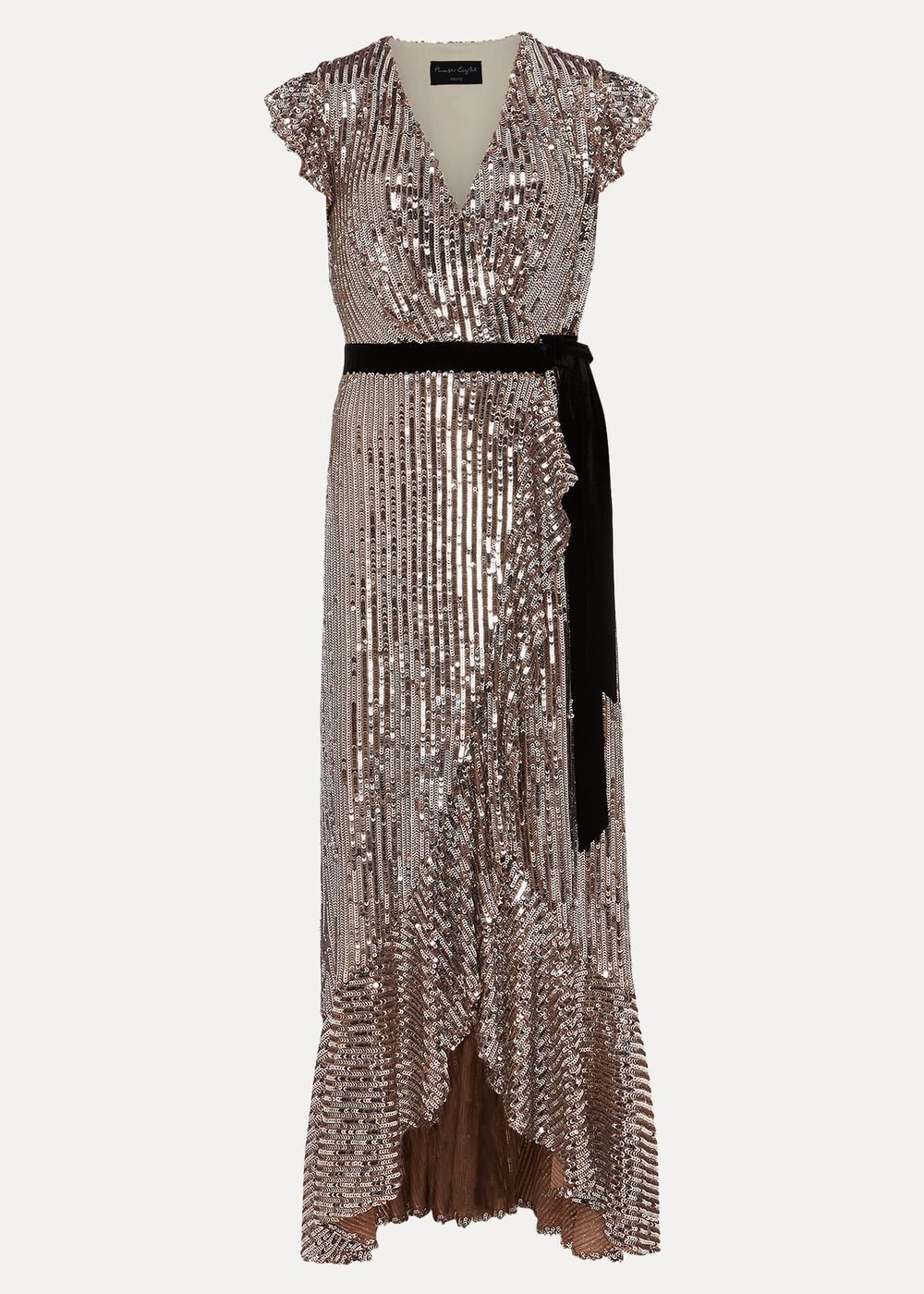 Petite Enja Sequin Maxi Dress Gold