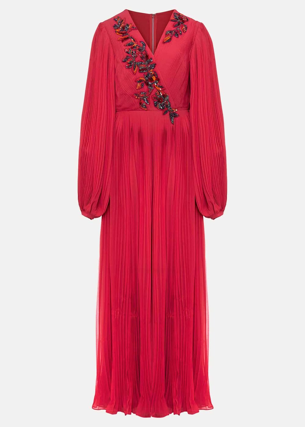 Lillian Pleated Wrap Maxi Dress Pink