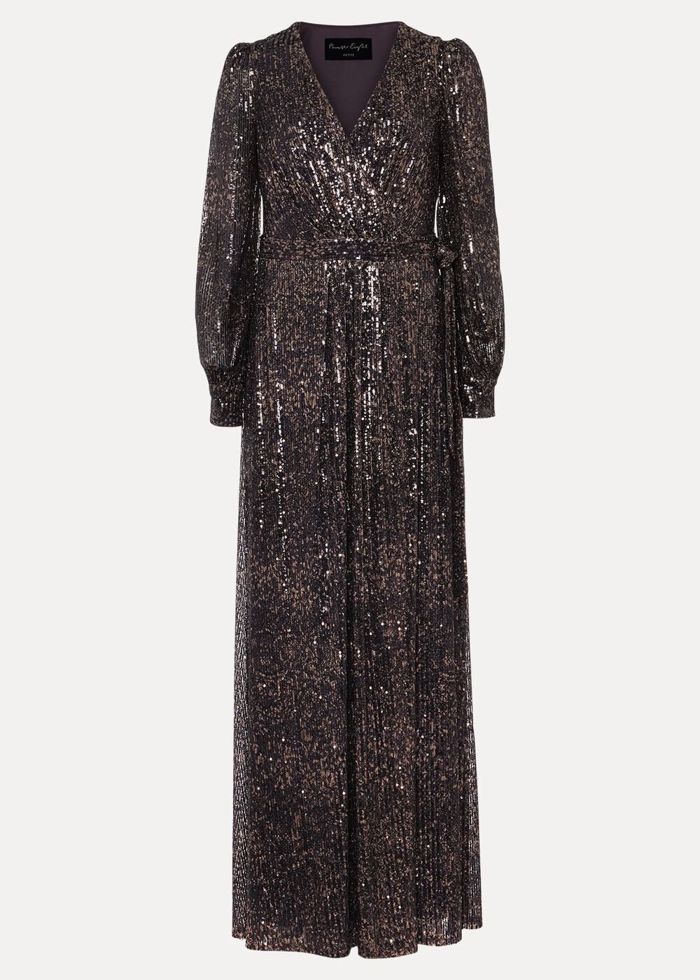 Petite Amily Sequin Maxi Dress Rose Gold