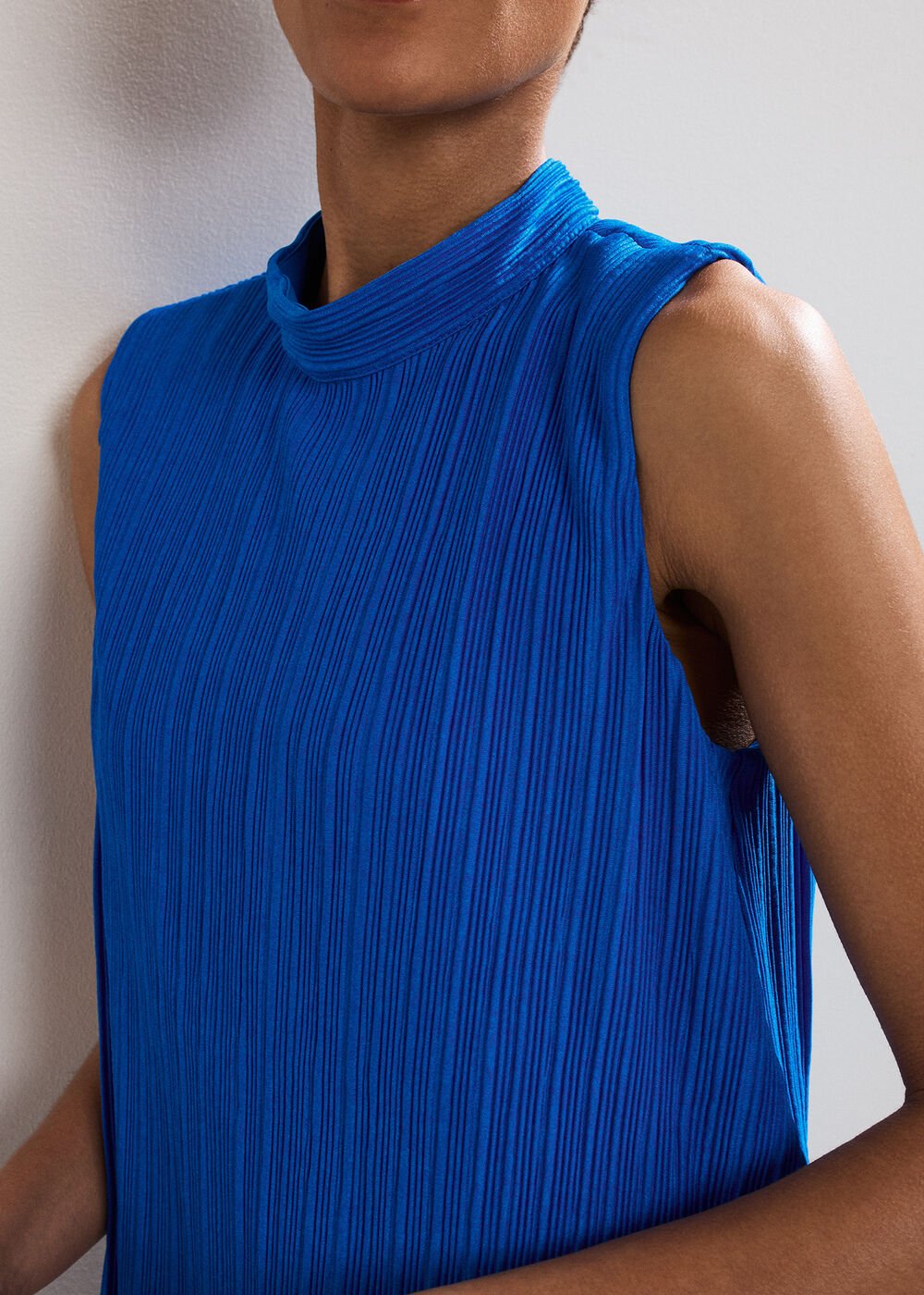 Betsie Plisse Swing Dress Blue