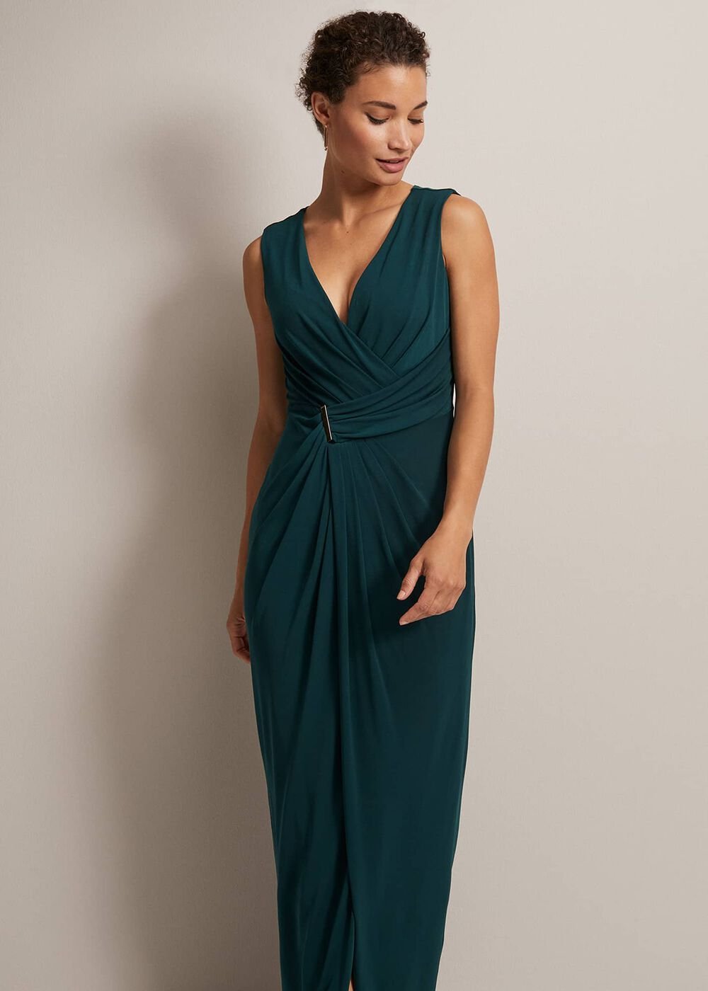 Christabel Dark Green Maxi Dress Dark Green