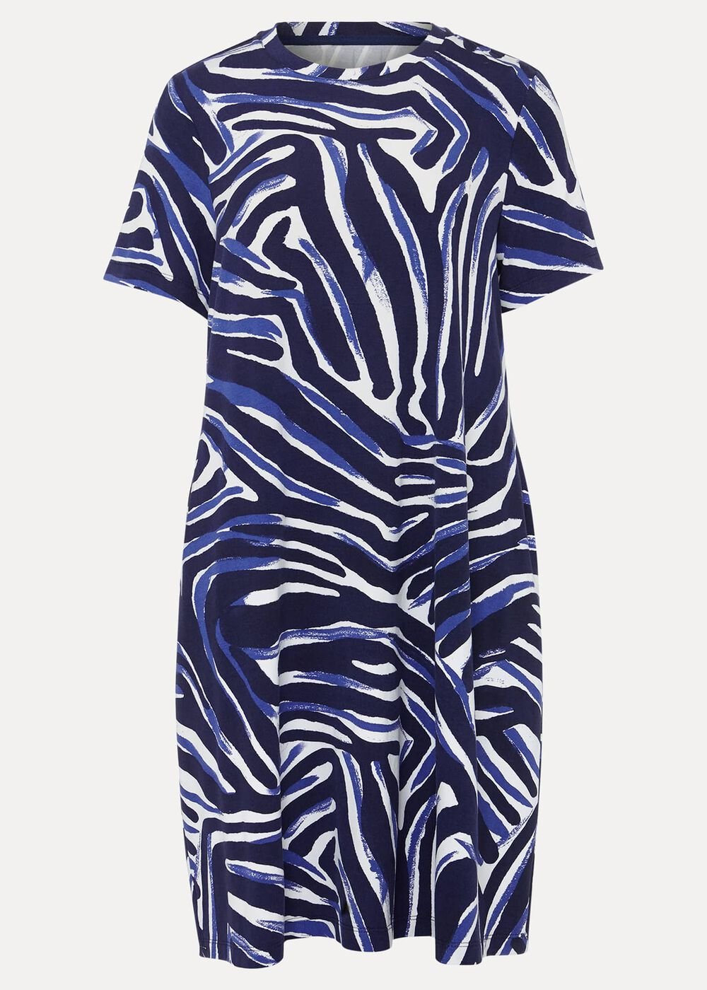 Isabelle Zebra Print Jersey Mini Dress Blue/Multi