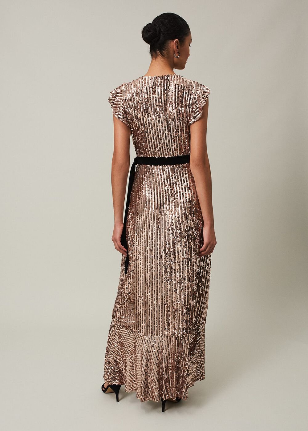 Enja Sequin Maxi Dress Rose Gold