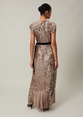 Enja Sequin Maxi Dress Rose Gold