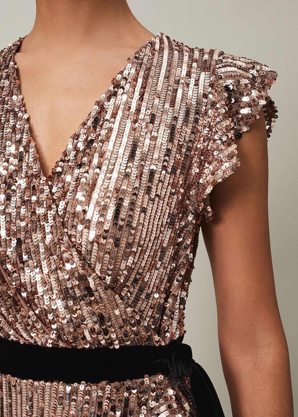 Enja Sequin Maxi Dress Rose Gold