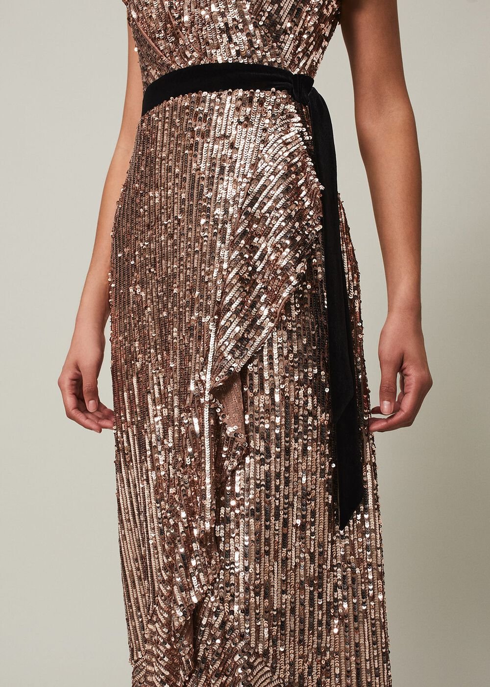 Enja Sequin Maxi Dress Rose Gold