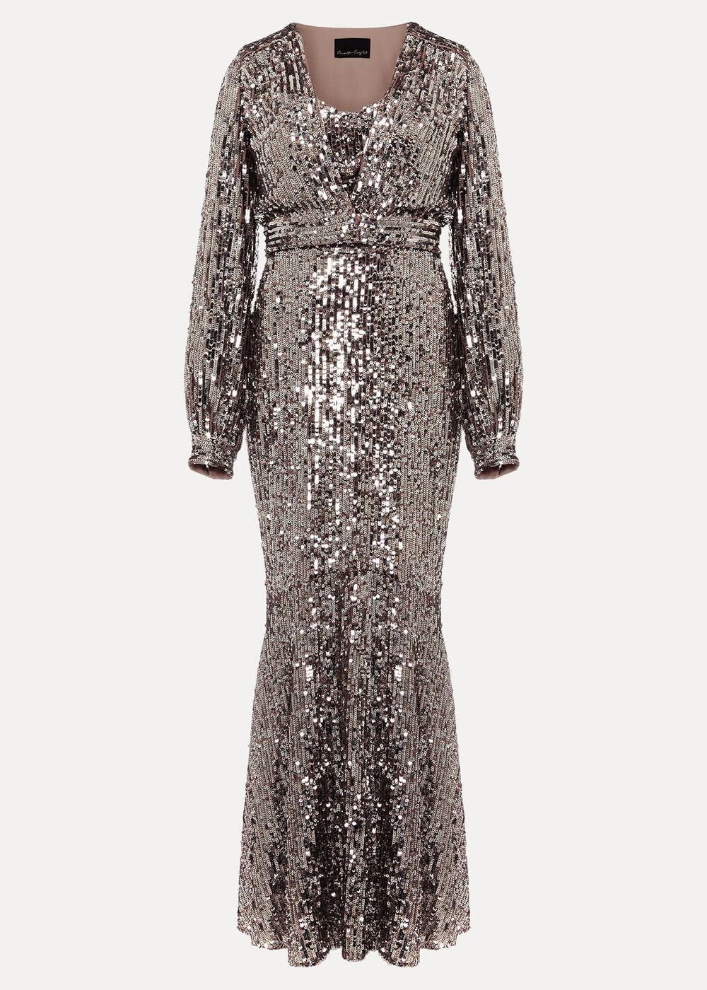 Thalia Sequin Maxi Dress Silver