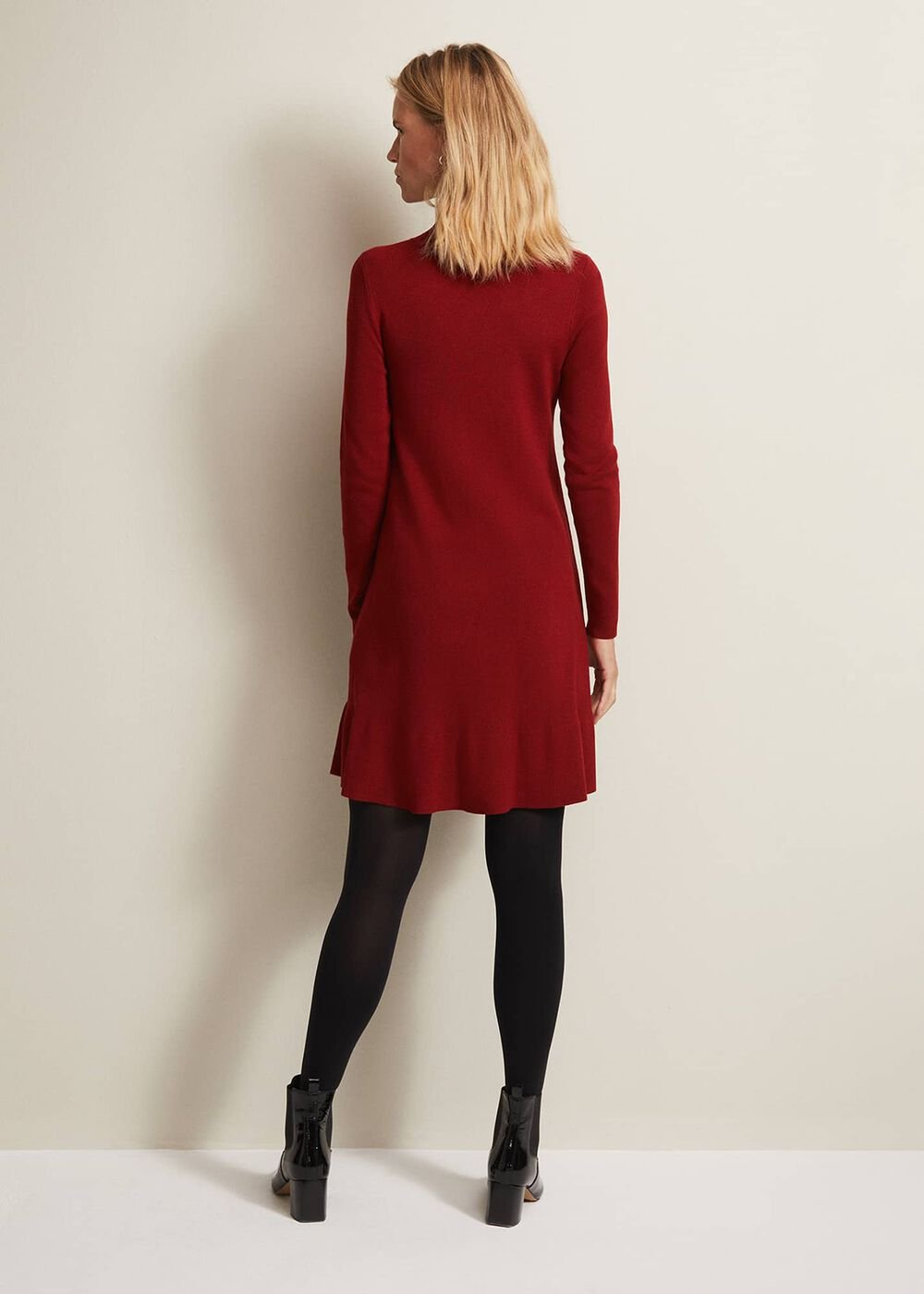Vickie Fine Knit Mini Dress Red