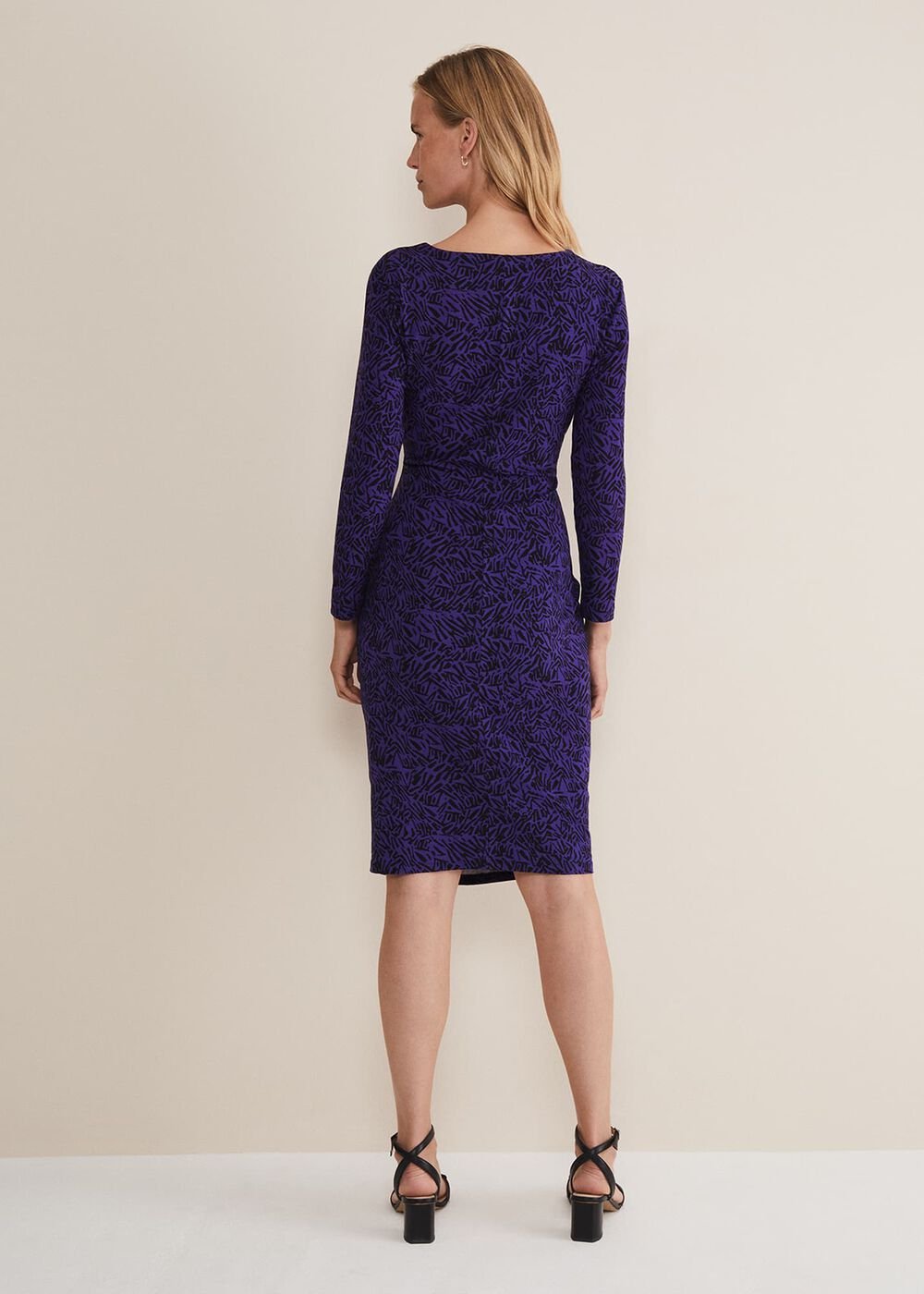 Theadora Jersey Midi Dress Black/Purple