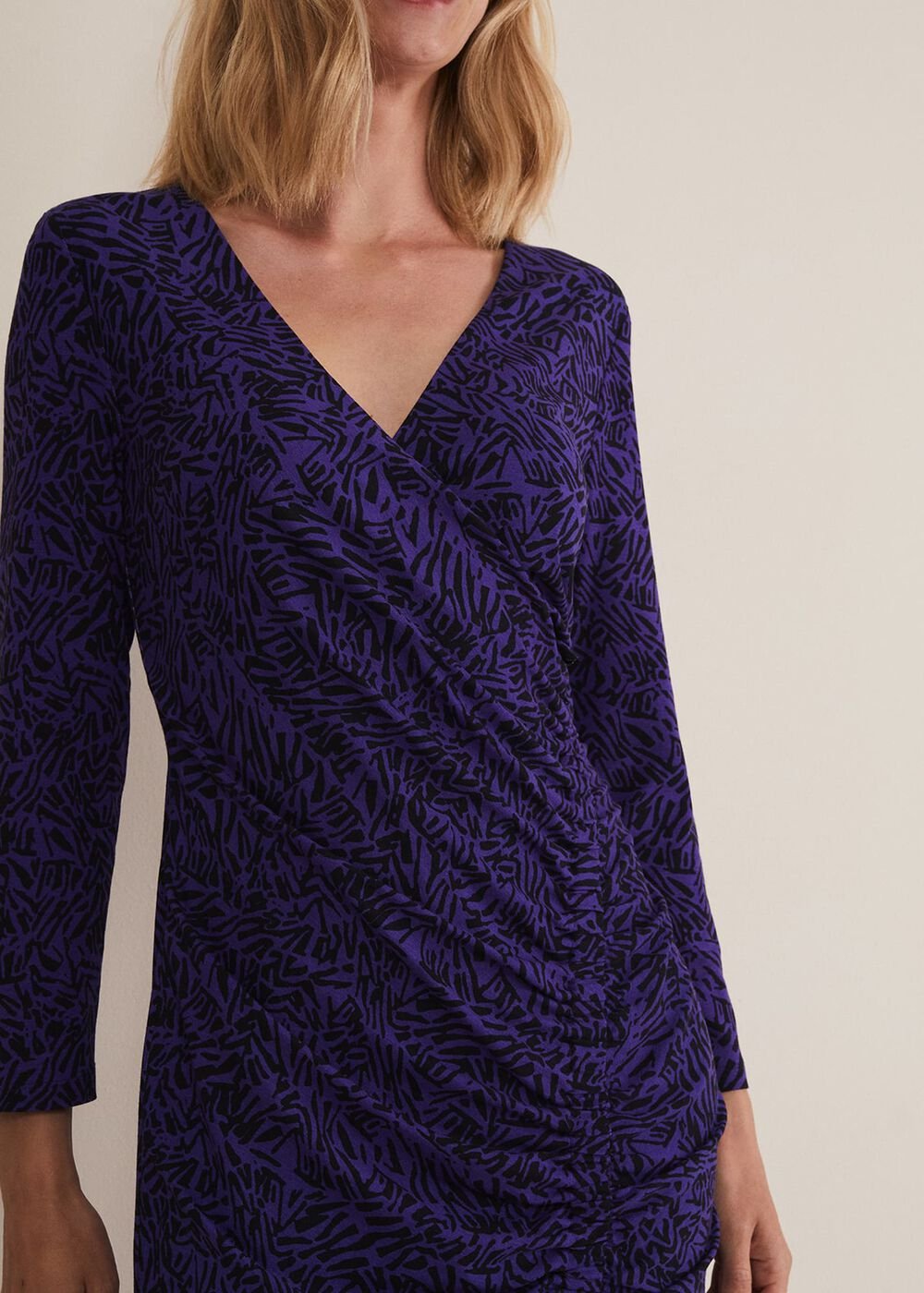 Theadora Jersey Midi Dress Black/Purple