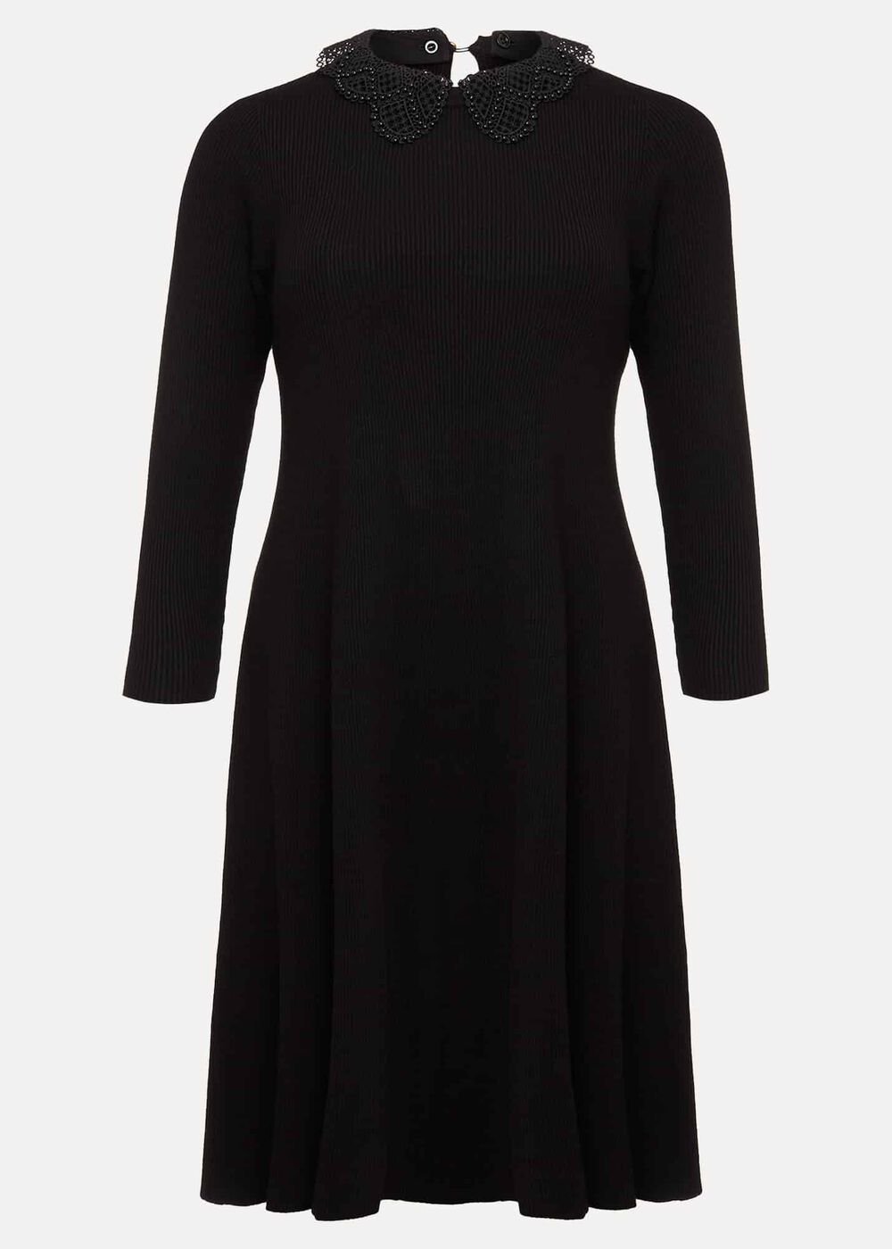 Evelyn Black Ribbed Mini Dress Black