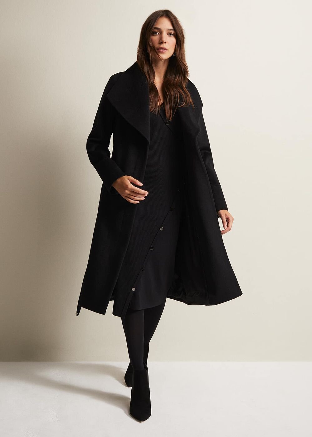 Kellia Black Knitted Midi Dress Black