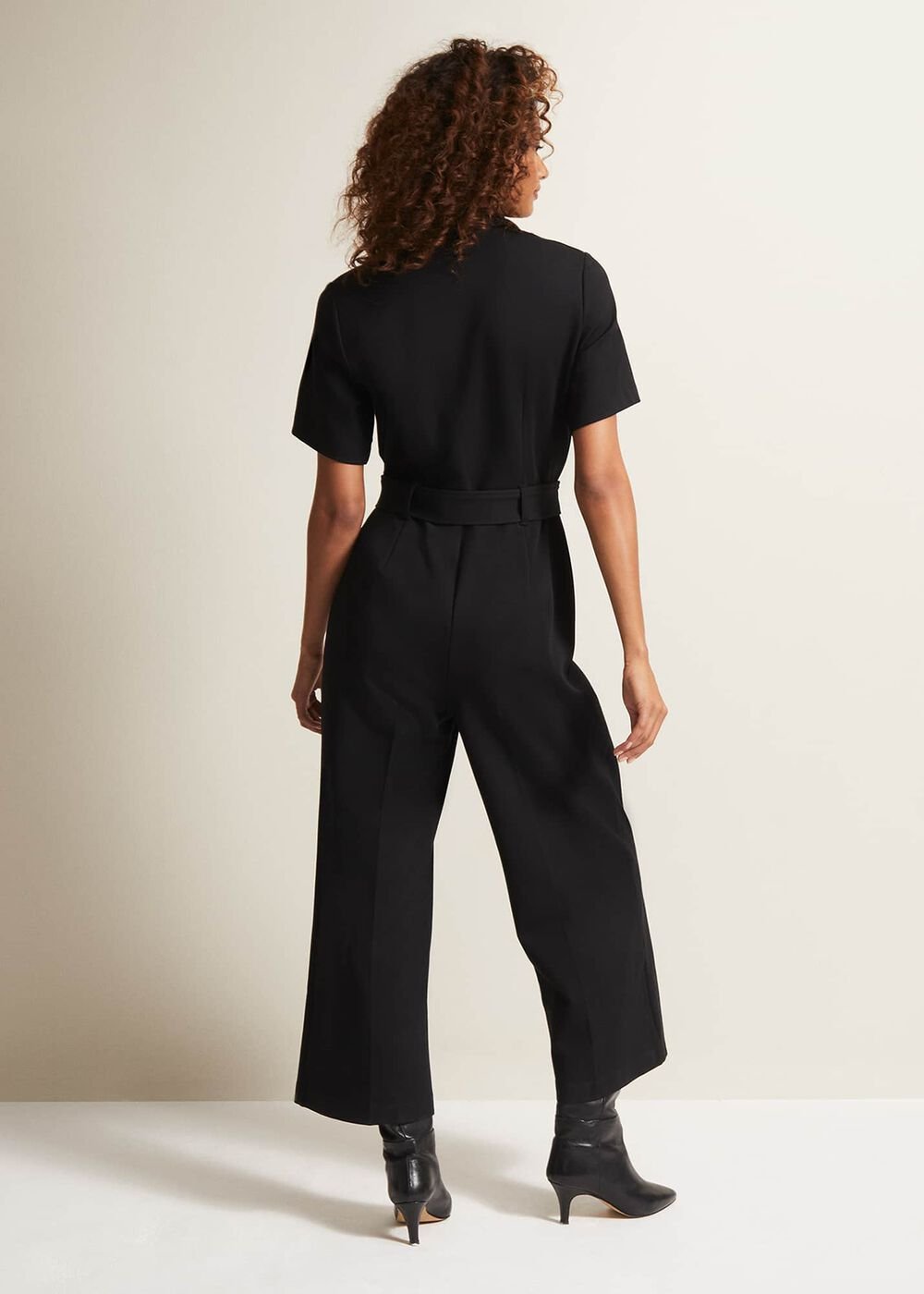 Polly Black Zip Jumpsuit Black