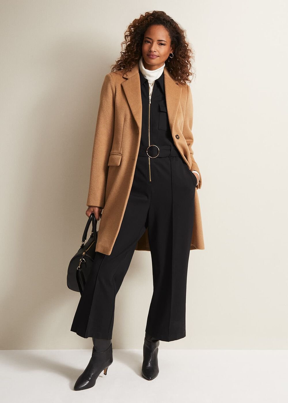 Polly Black Zip Jumpsuit Black
